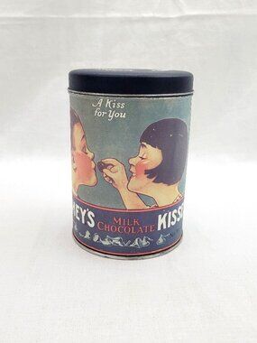 Vintage 1980 Hershey’s Hometown Series Canister #1 "A Kiss For You" Tin